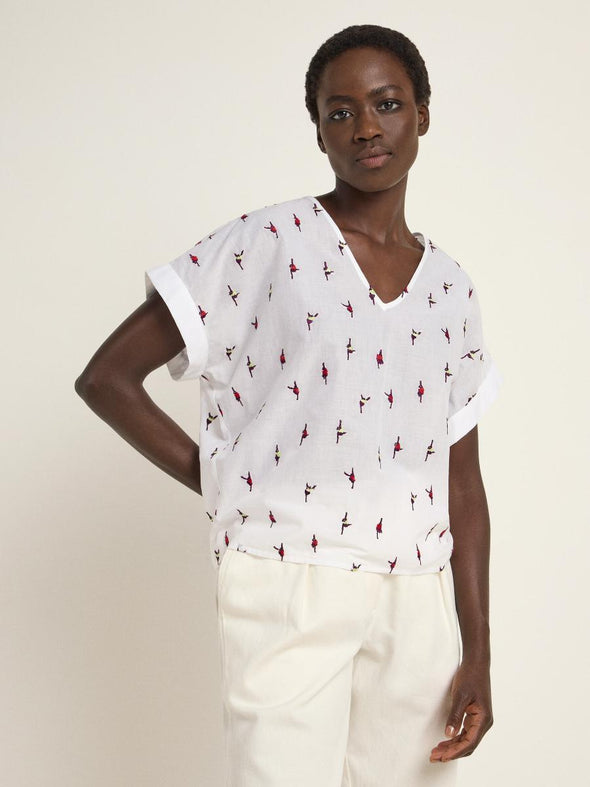 Blusenshirt mit kleiner Stickerei Lanius